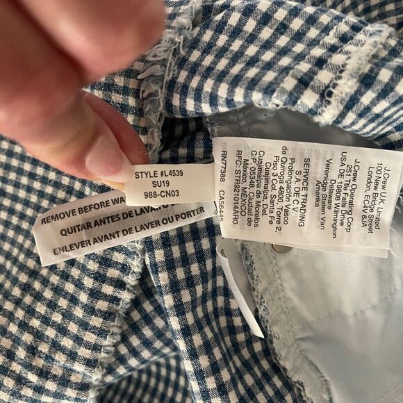 Madewell 26 Skirt Stretch Denim Straight Blue White Gingham Short Mini - Picture 5 of 9